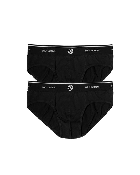 EARLY LOGO BRIEF BLACK | 2 PACK